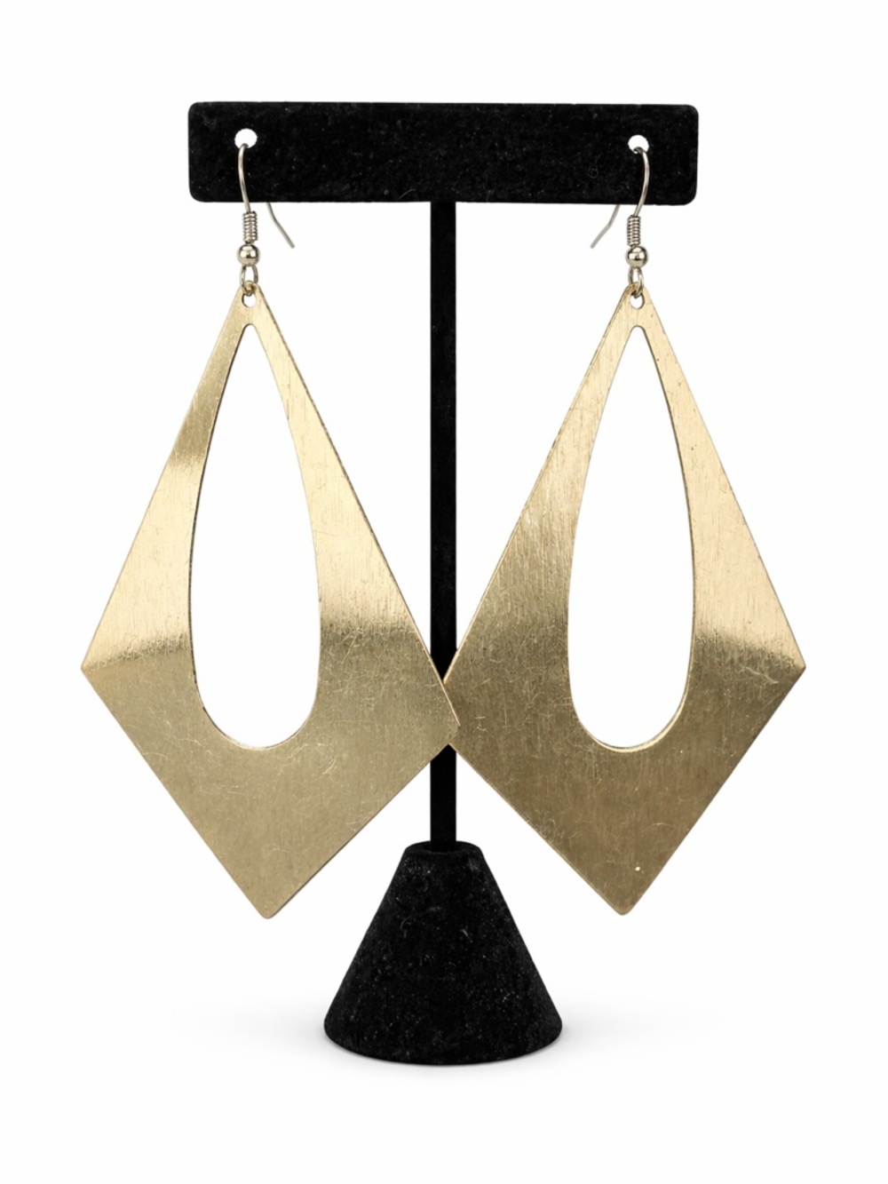 Gold Geometric Teardrop Dangle Earrings